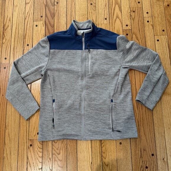 Orvis Other - Mens Orvis Bonded Mesh Full Zip Jacket - Light Gray & Blue - Sz. M Pockets